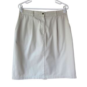 L.L. Bean Size 14 Regular Three Pocket Pleated Front Skirt 23.5in Long